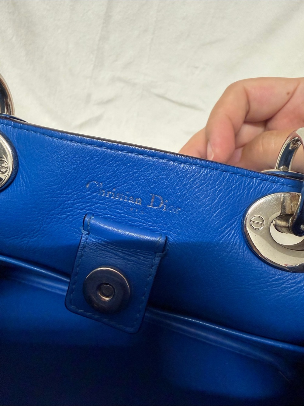 Christian Dior Blue Mini Diorissimo Tote Crossbody Bag ๐ - Picture 15 of 16